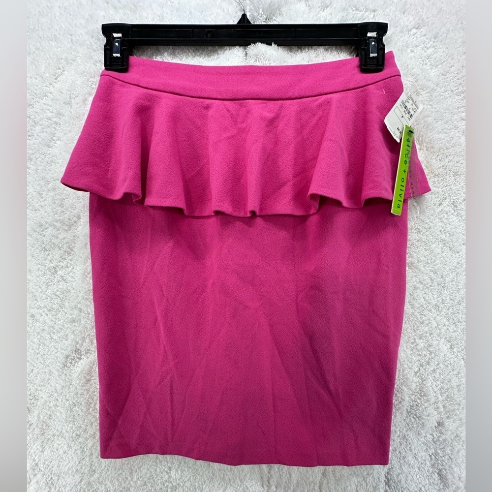 Alice + Olivia Pink Pencil Peplum Skirt Size 4